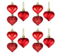 Generchin Ornements de Cœur de Saint-Valentin, Boules Suspendues Classiques en Forme de Cœur Rouge, Décoration de Cœur de Saint-Valentin et Facile à Installer