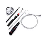 Generchin Outil de Ramassage Magnétique Télescopique de 5 Pièces, Ensemble D'Outils de Ramassage Magnétique avec Plateau de Pièces Magnétiques, Miroir Rétractable