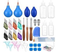 Generchin outils de poterie 2 flacons souples 30 ml Pinceaux Teinture | 2 flacons souples de 30 ml et 2 flacons de 50 ml avec bouchons, astucieux pinceaux pour motifs détaillés.