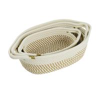 Generchin Paniers de Rangement en Corde, Ensemble de 3 Paniers Tissés, Paniers Portables en Coton pour Vêtements, Literie, Installation Facile E