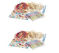 Generchin Paquet 24 Kits Carillons Éoliens Artisanat pour Enfants Arts et Travaux Manuels en Bois pour Filles et Garçons Créez Votre Propre Carillon à Vent en Forme de Poisson