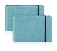 Generchin Paquet de 2 Petits Albums Photo, 6x4 Albums Photo à Glisser 200 Photos Mini Album de Livre Photo à Rabat Couverture Portable Mémoire Bleu