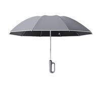 Generchin Parapluie Pliant Inversé Entièrement Automatique avec Rayures Réfléchissantes Coupe-Vent et UV pour Poignée Mousqueton de Voyage, E