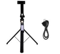 Generchin Perche à Selfie Télescopique, Trépied Portable, Base Stable, Hauteur Réglable, Rotation à 360°, Support de Diffusion en Direct, Combinaison 2