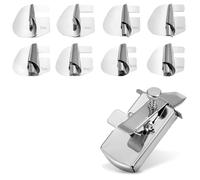 Generchin Pied D'Ourlet Roulé pour Couture et Guide de Couture Magnétique, 3/4/5/6/7/8/9/10 Mm, 8 Tailles de Pied-De-Biche Large pour Ourlet Roulé