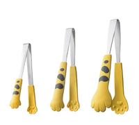 Generchin Pinces à Nourriture en Forme de Griffe de Chat Pinces à Repas Mignonnes de Dessin Animé Pinces à Barbecue Pinces à Pain Sandwich Pinces à Pâtisserie Gadgets de Cuisine Jaune