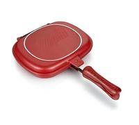 Generchin Poêle à Frire Carrée Double Face, Plateaux à Omelettes Antiadhésifs pour Poêle à Crêpes de Cuisine, Sandwich de Camping Intérieur/Extérieur et Facile à Installer 32 cm