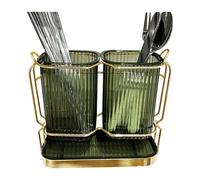 Generchin Porte-Brosse à Dents pour Salle de Bain, Support Mural pour 2 Verres à Brosse à Dents, Séparation des Espaces Sec et Humide, Plastique Amovible, Finition Soignée et Facile à Utiliser
