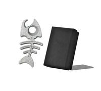 Generchin Porte-Clés en Alliage de Titane en Forme D'Arête de Poisson - Décapsuleur Multifonctionnel, Collier Portable, Cadeau pour Activités de Plein Air B