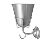 Generchin Porte-Plante Mural avec Vase en Fer, Doté d'un Crochet Polyvalent - Support de Plantes D'Intérieur/Extérieure Adapté Aux Plantes Vivantes ou Artificielles, Couleur Argent.