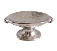 Generchin pour la Décoration Intérieure, Rangement de Savon pour Salle de Bain, 1Pc Porte-Savon en Céramique à Double Oreilles, Porte-Savon Rétro à Double Oreilles avec Plateau Haut en Argent.