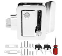 Generchin Pour le Transporteur de Cargaison à RV Lock de Porte D'Entrée, Verrouillage de Porte de Remorque de Voyage, Kit de Remplacement de Verrouillage RV avec Clés de Palet-Poteau Chrome