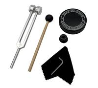 Generchin Pour L'Instrument de Son de Guérison, Diapason de 128 Hz en Alliage D'Aluminium avec un Design de Résonance Pondéré, Comprend un Activateur Argent + Noir.