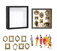 Generchin pour Un Cadeau d'anniversaire de Mariage, Boîte de Silhouette de Musée DIY pour Affichage de Souvenirs avec Figurines, Cadres avec Lumière, Noir.