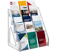Generchin Présentoir 5 Niveaux pour Dépliants Prospectus, Acrylique Clair | Idéal pour stands et points d'accueil, ce porte-prospectus attire l'attention avec sa transparence et son design compact.
