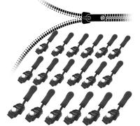 Generchin Reasonbyof Zipper, Réparateur de Fermeture à Glissière Universel Amovible, Remplacement de Tirette de Fermeture à Glissière Universelle pour Vestes, Bagages, 18 Pièces
