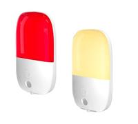 Generchin Red LED Night Light 670 nm with Auto Dusk Sensor & Brightness | Auto Dusk Sensor with Memory: lights on at dusk, off at dawn, and remember your last color and brightness nightly.