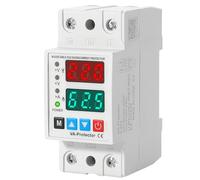 Generchin Relais de Protection de Courant Réglable AC130-300 V 63 A à Double Affichage sur Rail DIN