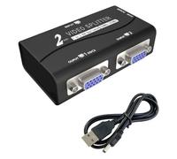 Generchin Répartiteur VGA 2 Ports - Sorties Multiples, 1920x1440, 250 MHz | Idéal pour conférences et billetterie, deux sorties VGA 1920x1440, fonctionnement stable à 250 MHz, parfait pour projections.