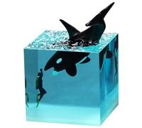 Generchin Résine Marine B à, Ornement à Plongeant dans Un Cube, Décoration en Résine Marine