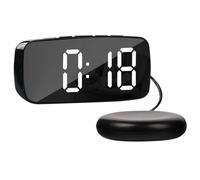 Generchin Réveil Vibrant Super Fort avec Secoueur de Lit, Réveil de Style Décontracté, Réveil Électronique à Vibrations de Chevet, Multifonctionnel avec Double USB.