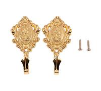 Generchin Rose Motif Vintage Alliage Draperie Rideau Retenues Embrasse Crochets 2 Pcs (Or)