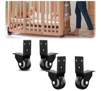 Generchin Roulettes 4 Pieces Completes Solide pour Mobilier Fer | complete set of four, robust iron L brackets, supports heavy furniture, quiet operation.