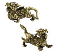 Generchin Statue Porte- Décoration de Bureau Ornements Bureau Salon Fortune Bête Ornements Artisanat en Métal