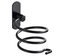 Generchin Support Mural pour Sèche-Cheveux en Spirale, Outils de Soins Capillaires, Organisateur de Support Suspendu pour Sèche-Cheveux, Organisateur de Rangement Noir