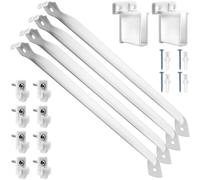 Generchin Supports de Tablette en Métal Blanc de 12 Pouces, Pack de 4, Comprend des Supports D'Extrémité et des Clips pour Ensemble de Mural.