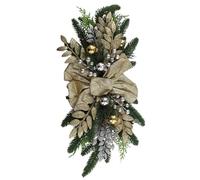 Generchin Swag de Noël, Guirlande de Noël pour Escaliers, Porte, Cheminée, Fenêtre, Décoration de Noël Intérieure et Extérieure 60 X 30 cm Doré