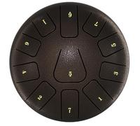 Generchin Tambour à Langue en Acier de 8 Pouces, Tambourin 11 Notes avec Pilons et Médiators pour Méditations Instrument de Tambourin H