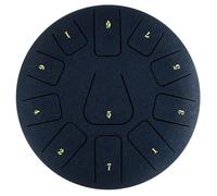 Generchin Tambour à Langue en Acier de 8 Pouces, Tambourin de 11 Notes avec Pilons et Finger Pics pour Méditations Tambourin Instrument E