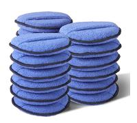 Generchin Tampons Applicateurs de Cire pour Voiture en Microfibre à Haute Résilience - Pack de 18 sans Peluches avec Poche pour Les Doigts