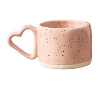 Generchin Tasse à Café 300 ML en Céramique Rose avec Anse en Forme d'amour, Tasse à Eau, Lait D'Avoine, Déjeuner, Cadeau de Saint-Valentin