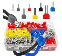 Generchin Terminal à Broche Cordon à Double Boot, Ferrules de Fil, 750 Pièces, Kit de Ferrules à Double Fil, 8-22 AWG, Connecteur de Fil à Ferrules Jumelées.