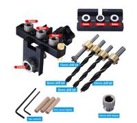 Generic 1 Kit Gabarit de Trous Obliques Guide de Perçage Précis Outil D'Assemblage Bois Cheville Autocentrante Aluminium Léger Convient Au Bricolage Construct, B