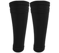 Generic 1 Paire de Chaussettes Noires de Protège-Tibia de Football, Manches Respirantes à Double Couche pour Protège-Tibias pour L'entraînement de Football, Matériau en Nylon, Adaptées aux Joueurs