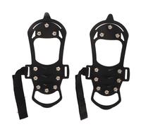 Generic 1 paire de crampons à glace à 10 dents en caoutchouc et acier inoxydable pliables antidérapants pour la pêche sur glace, l'alpinisme, l'escalade (M)