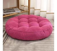 Generic 1 PCS Futon Coussin De Sol pour S'asseoir Coussin De Chaise De Quenouilles Rond Épais Tatami Matelas (Color : DeepPink, Size : 55x55cm)