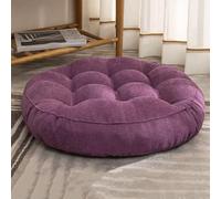 Generic 1 PCS Futon Coussin De Sol pour S'asseoir Coussin De Chaise De Quenouilles Rond Épais Tatami Matelas (Color : Purple, Size : 55x55cm)