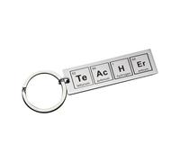 Generic 1 porte-clés tableau périodique, porte-clés en acier inoxydable pour professeur de chimie, cadeau de remerciement pour la biologie et la chimie