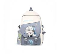 Generic 1 sac à dos Genshin Impact en toile d'animation pour étudiant 14 pièces, Neuvillette, taille unique
