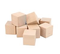 Generic 10 Blocs de Bois Non Finis, Cubes en Bois Naturel Lisse pour L'artisanat et la Décoration de la Maison, de Camphre Burlywood, Idéal pour les Enfants et les Artisans