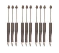 Generic 10 Pièces Stylo Perles Stylo DIY Stylo Rollerball Prise Ergonomique Utilisation Facile Adapté pour Enfants Étudiants Cadeaux Bureau, gris