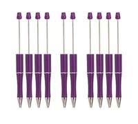 Generic 10 Pièces Stylo Perles Stylo DIY Stylo Rollerball Prise Ergonomique Utilisation Facile Adapté pour Enfants Étudiants Cadeaux Bureau, violettes