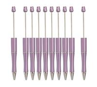 Generic 10 Pièces Stylos Perles Rollerball Noir Personnalisable Prise Confortable Matériau Adapté Aux Enfants Fournitures Scolaires Bureau, violettes