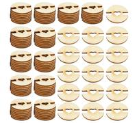 Generic 100 Boutons Pompons En Bois pour Chapeaux, Boutons Tricotés, Articles Faits Main, Cadeau pour La Famille et Les Amis, Cœur moyen