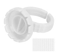 Generic 100 Pièces Anneau de Colle à Cils écologique avec Port Stable pour une efficacité Améliorée dans la Greffe de Cils pour Toutes les Tailles de Doigts (Blanc 100 pièces par paquet)