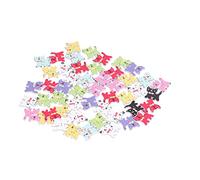 Generic 100 Pièces Boutons de Couture Mignons en Forme de Chat Léger pour L'artisanat de Bricolage et la Décoration de la Maison en Bois Composite 24x24mm